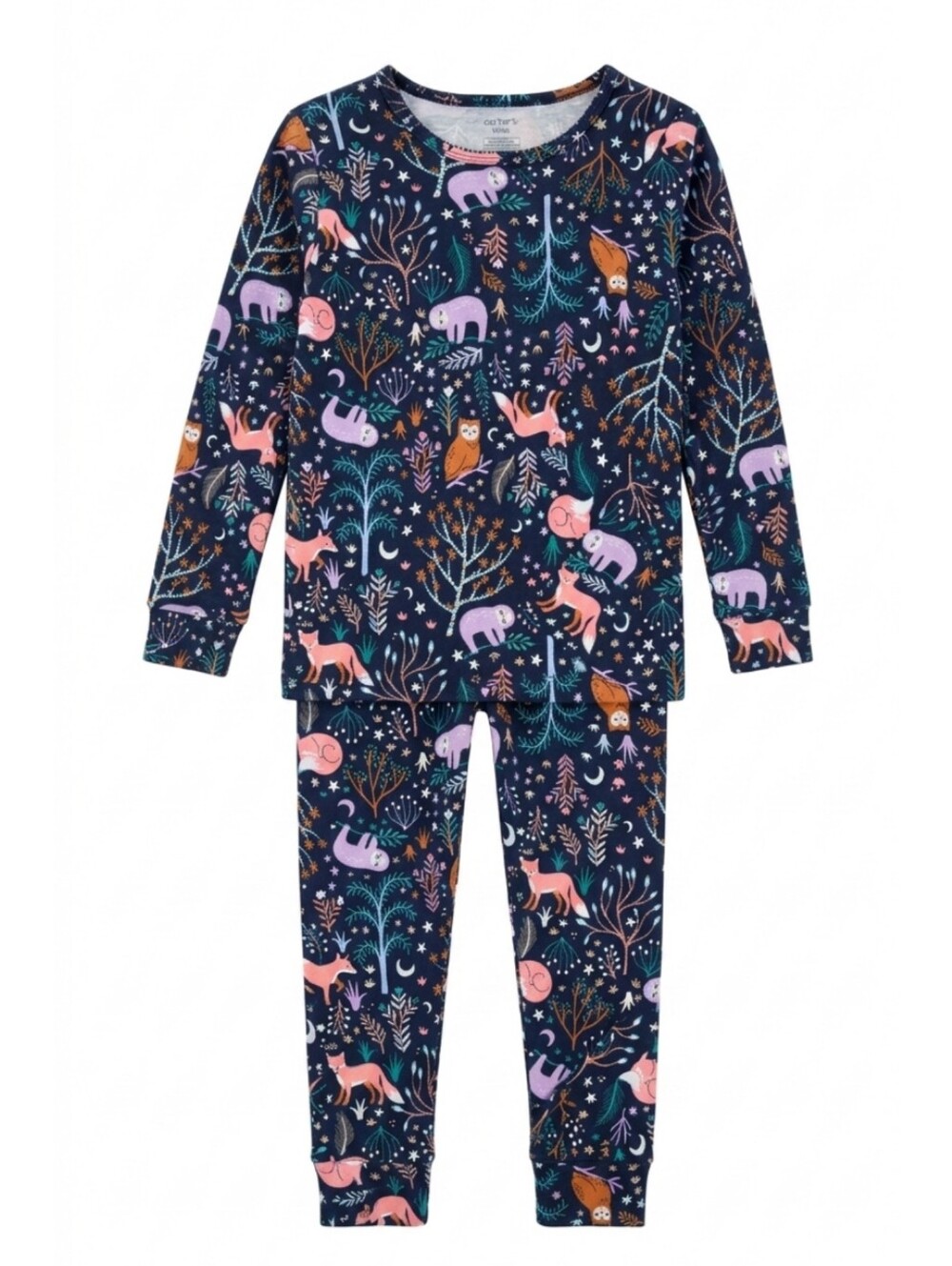 Carters Cotton 2 Piece Pyjama Set Woodland Animals Navy Blue Girls Size 12 12A
